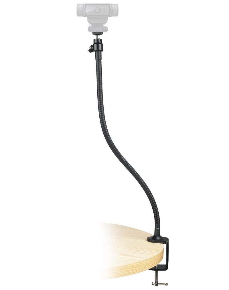 AceTaken 25 inch Flexible Jaw Arm Clamp Mount Holder Stand Compatible with Logitech Webcam C920s C925e C922 C930 C615 Brio StreamCam - Image 1